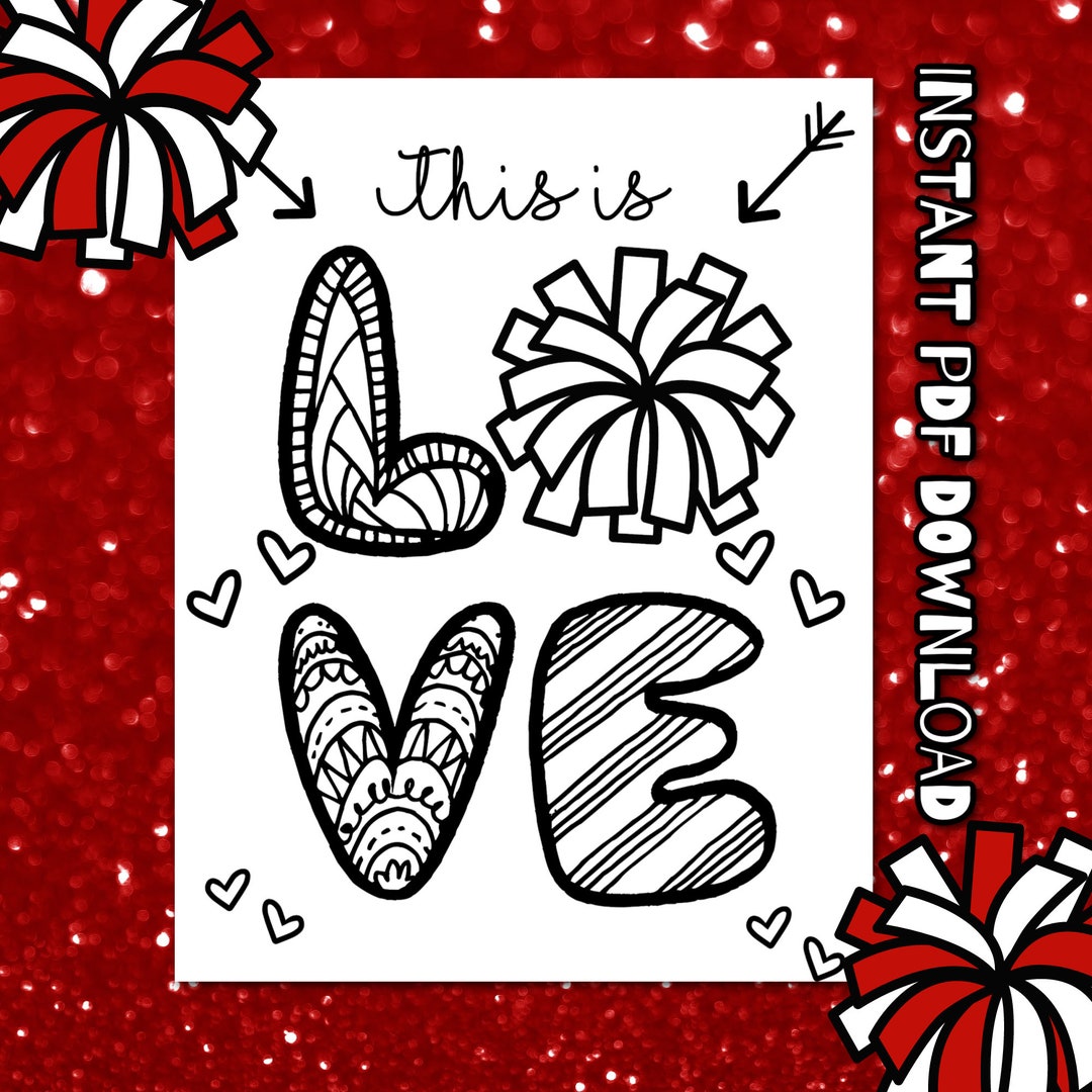 Cheerleading Color Page. Love.printable. Cheerleader. Team Bonding ...
