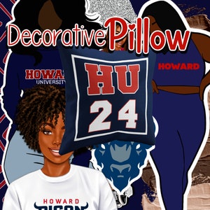 HU Decorative Class Pillows. Howard Grad. HBCU gift shop. Grad swag. Collegiate gifts. Love 1867. Bison. Howard made. Howard Alumni.