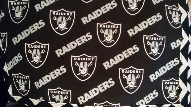 Raiders Super Bowl Party Las Vegas Birthday Gift Home Decor Anniversary Dinning room Oakland Black and White Rectangular Placemats