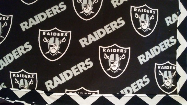 Raiders Super Bowl Party Las Vegas Birthday Gift Home Decor Anniversary Dinning room Oakland Black and White Rectangular Placemats