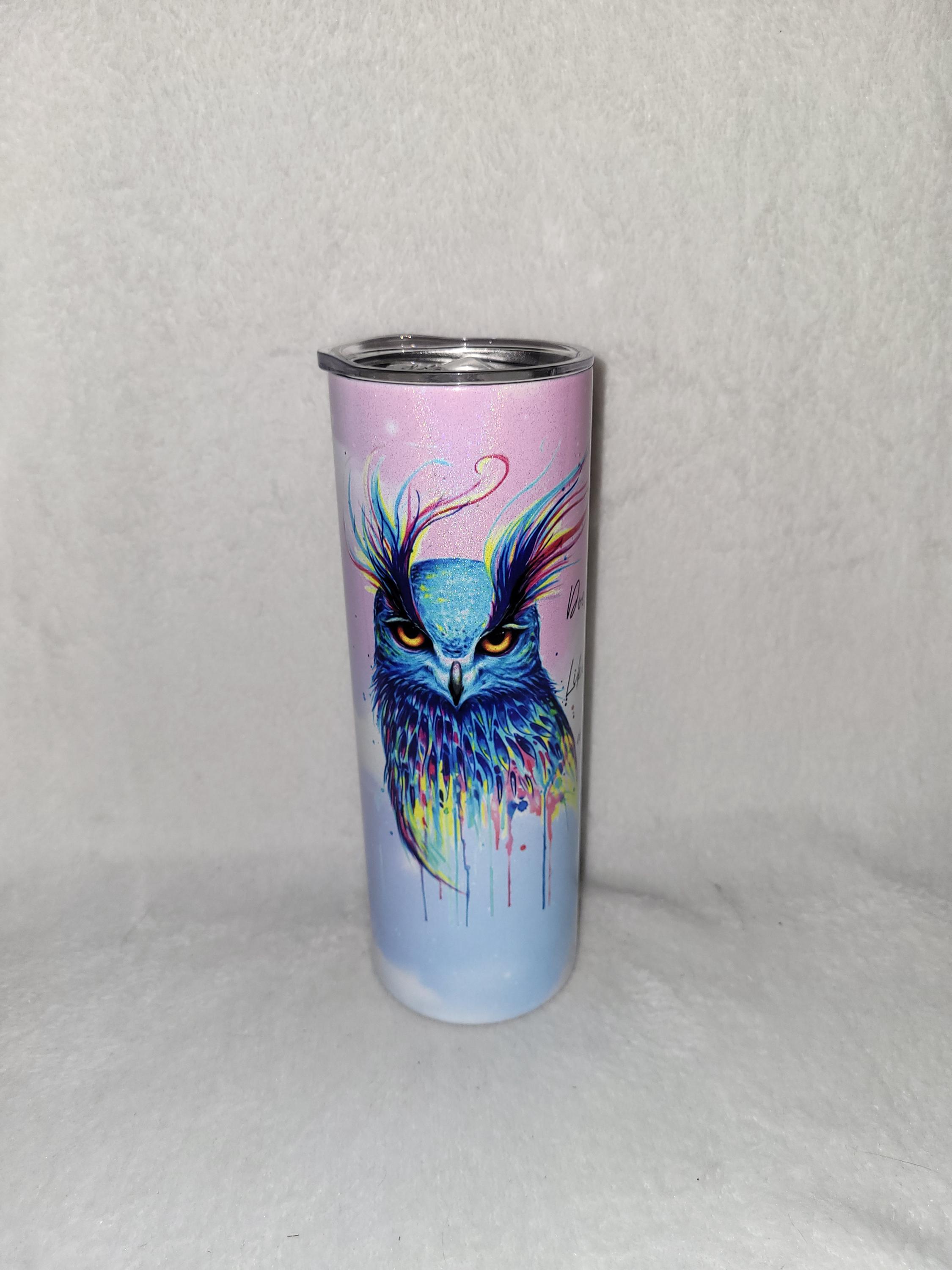 Funny Owl 20 ounce wine tumbler, 20 ounce skinny tumbler, Watercolor Owls, Funny Owl Mug, Sarcastic 