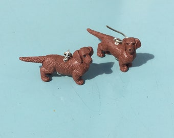Dachshund earrings,dog silver earrings.pet earrings, Fun earrings