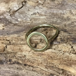 Circle brass ring, Open circle ring,Minimalist brass  ring