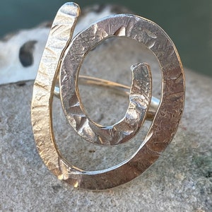 Grande bague en argent spirales, bague en argent vague, bague en argent océan, bague surfeur, bague tourbillon image 7