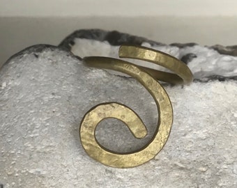 Wave ring, swirl brass ring,spiral ring,sea ring,