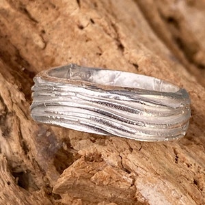 Viking band ring,brutalist silver ring,band silver ring, Men silver ring,Hammered silver, textured wide band ring