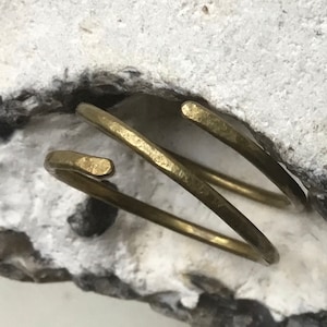 2 Rings reserved Wire wrapped brass ring,Thumb brass ring, steampunk ring,Hammered brass ring