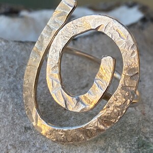 Grande bague en argent spirales, bague en argent vague, bague en argent océan, bague surfeur, bague tourbillon image 3