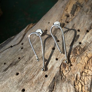 Silver drop earrings,Drop silver studs,twisted earrings,Infinity earrings,
