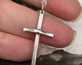 Kreuz Silber Halskette, Schutz Kreuz Halskette, Perfekte Geschenkidee, Silber Kreuz Anhänger,