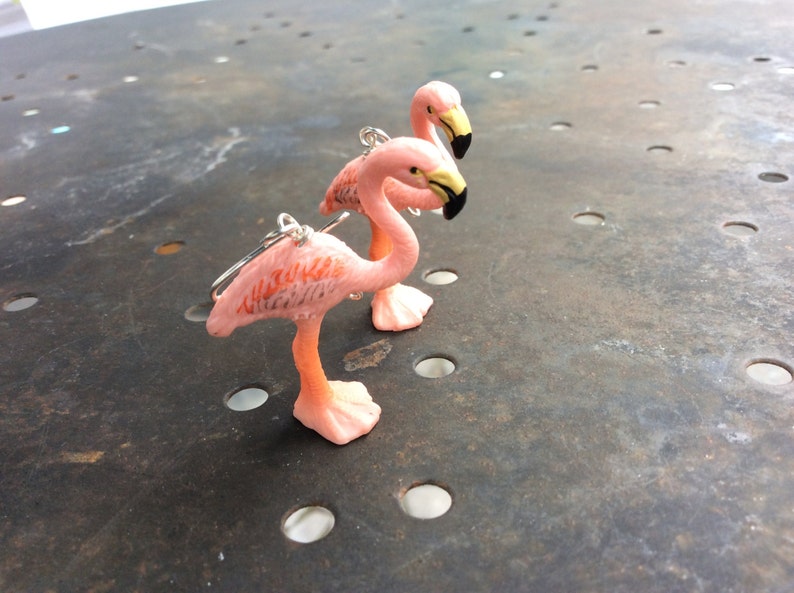 Flamingo Silber Ohrringe,Flamingo Schmuck,Tier Ohrringe,Silber Ohrringe,Hängende Ohrringe,rosa ohrringe,pinky Ohrringe,geschenke für Frauen Bild 2