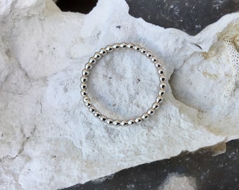 Silber kugelring, kieselring,Punktering,Bällchen Ring,Daumen Silber Ring