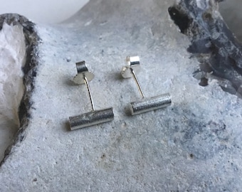 Linie Silber Ohrringe, Minimalistisch line Ohrstecker,Alltägliche Ohrringe