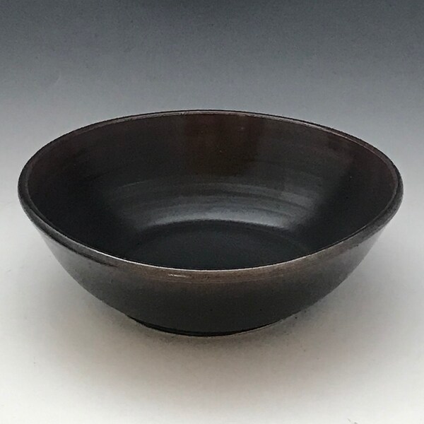 Matte Black Large Pottery Bowl - Piatto in ceramica - Stoneware Salad Bowl - Black Pasta Pottery Bowl - fatto a mano