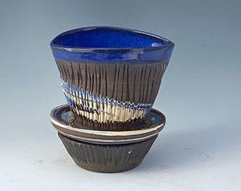 Electric Blue Pour Over with Cup - Agateware Pour Over Set