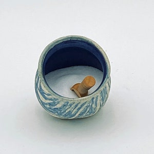 Salt Cellar with Salt Spoon - Ceramic Salt Cellar - White Salt Cellar - Handmade Salt Cellar - Salt Pig -  Pottery Salt Cellar