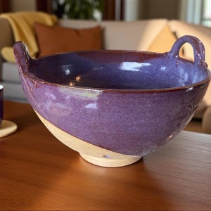 Handmade Merlot Ceramic Colander – Large Stoneware Berry Bowl for Fruit and Vegetables