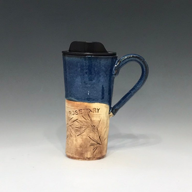 Dark Blue Travel Mug With Lid 16 Ounce Travel Coffee Mug Etsy