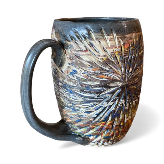 Handcrafted 16oz Turquoise Agateware Mug - Unique Carved Pottery for Coffee  & Tea Lovers (C-12) - Etsy Israel