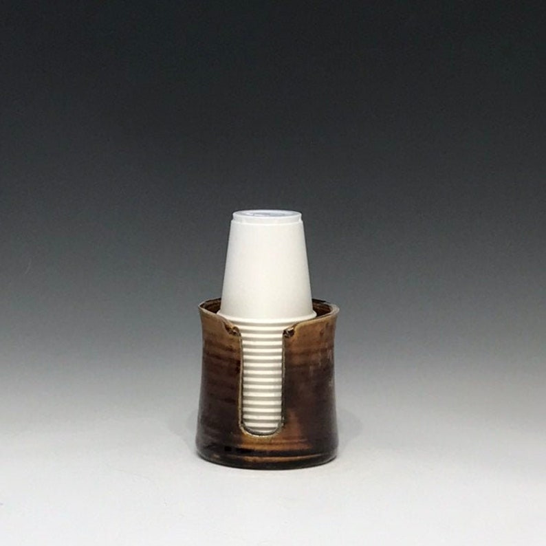 Bronze Bathroom Cup Holder 3 Ounce Cup Dispenser Pottery Etsy