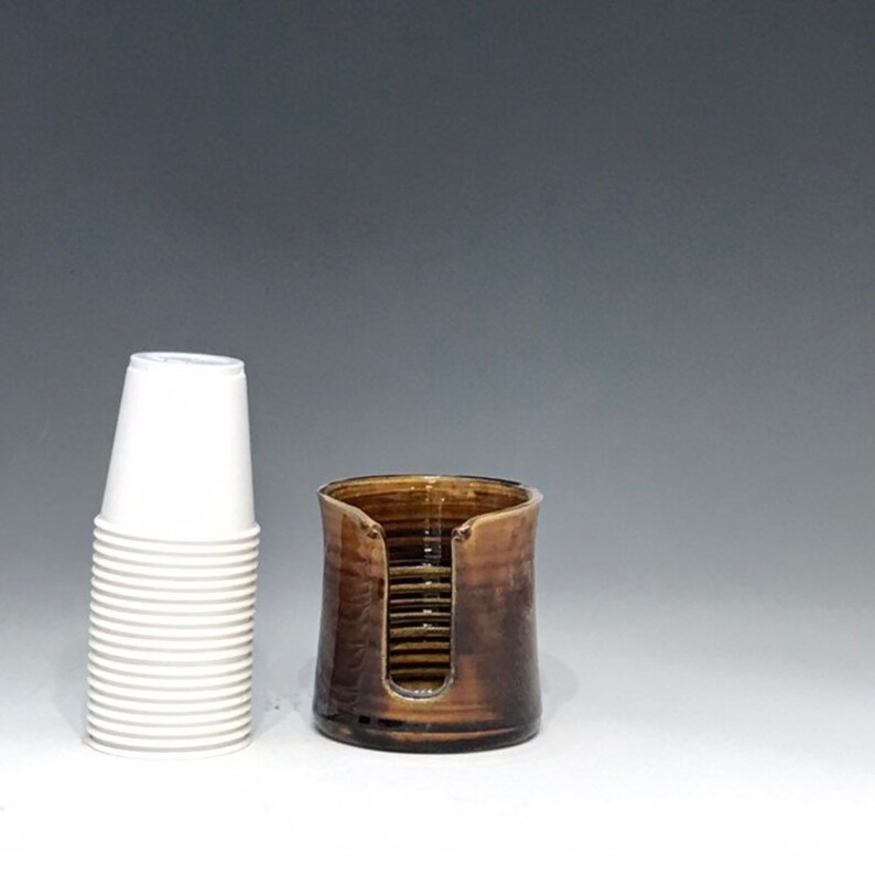 Bronze Bathroom Cup Holder 3 Ounce Cup Dispenser Pottery Etsy