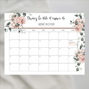 DIGITAL, CALENDAR for birth prediction/baby arrival date/baby shower/sweet roses calendar