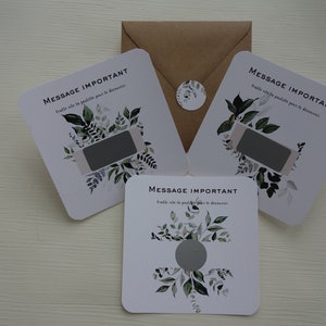 CARTE À GRATTER, annonce grossesse, annonce grand-parent/grand-maman/grand-papa/arrière-grands-parents. fougère