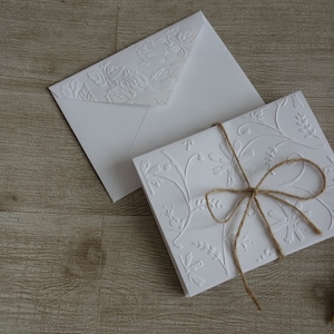 Carte-note embossée, lot de cartes-notes reliefs,  papeterie