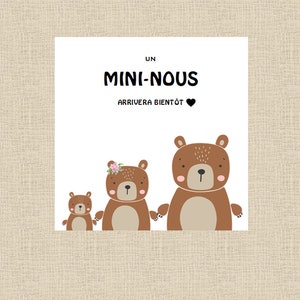 CARTE ANNONCE GROSSESSE, carte mini-nous, carte pour photographie, carte famille s'agrandit
