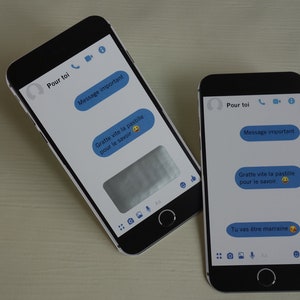 CARTE À GRATTER, demande parrain/marraine, message secret cellulaire