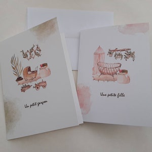 CARTE FÉLICITATIONS NAISSANCE, carte félicitations grossesse, bébé fille, bébé garçon