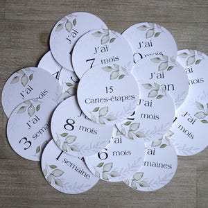 CARTES-ÉTAPES RONDES,  évolution de bébé, carte-étape français, carte-étape anglais