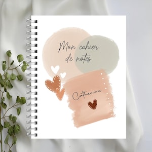 CAHIER NOTES, style bullet journal, livret de notes, cahier reliure double