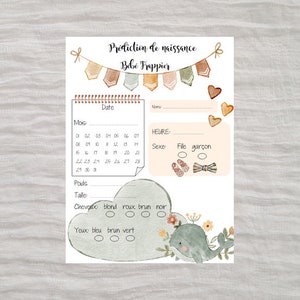 DIGITAL, POSTAL, birth prediction card/baby arrival date/baby shower/calendar