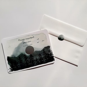 CARTE À GRATTER, ANNONCE marraine/parrain, carte minimaliste, nature