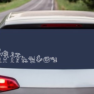 Décalque vitre d'auto, autocollant famille