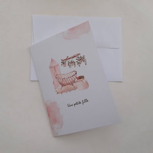 CARTE FÉLICITATIONS NAISSANCE, carte félicitations grossesse, bébé fille, bébé garçon image 2