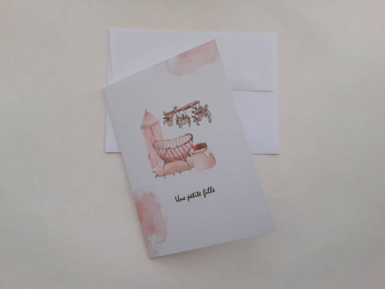 CARTE FÉLICITATIONS NAISSANCE, carte félicitations grossesse, bébé fille, bébé garçon image 2