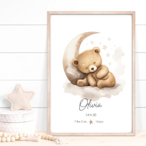 NUMÉRIQUE, POSTAL, AFFICHE naissance ourson