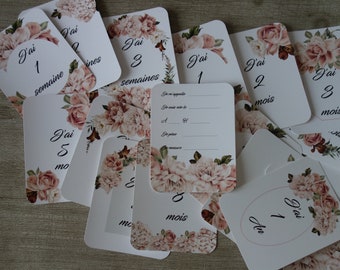STEP CARDS and first times for baby, from birth to 12 months, photography accessory, shower gift
