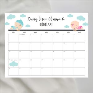 NUMÉRIQUE PRÉDICTION naissance/date arrivée bébé/shower bébé/calendrier prédiction sexe de bébé