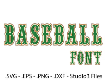 Baseball font Vectors cutting files.