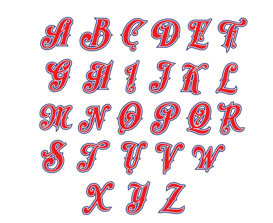 Baseball Font Vectors Cutting Files. - Etsy