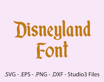 Archivos de corte del alfabeto de vectores de fuentes de Disneyland.