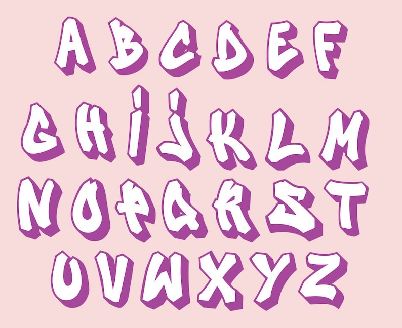 Graffiti Font Vectors Alphabet Cutting Files Etsy