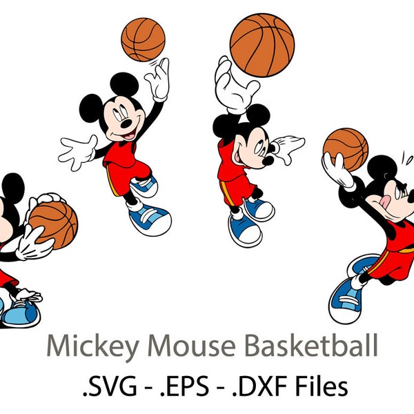 Mickey Mouse Basketball designs. Vectors cuttable files.