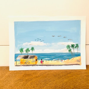 Tucacas  Edo. Falcon  - Venezuela   By G. Armijo. Original Paint. Unframe.  9.8  x  7 inches