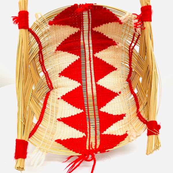 Mehinako People from Brazil – Traditional Fishing Basket 8.5'  x  7.5'