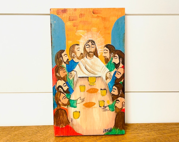 Retablo The Last Supper. Wood Painted.  Handmade in Venezuela