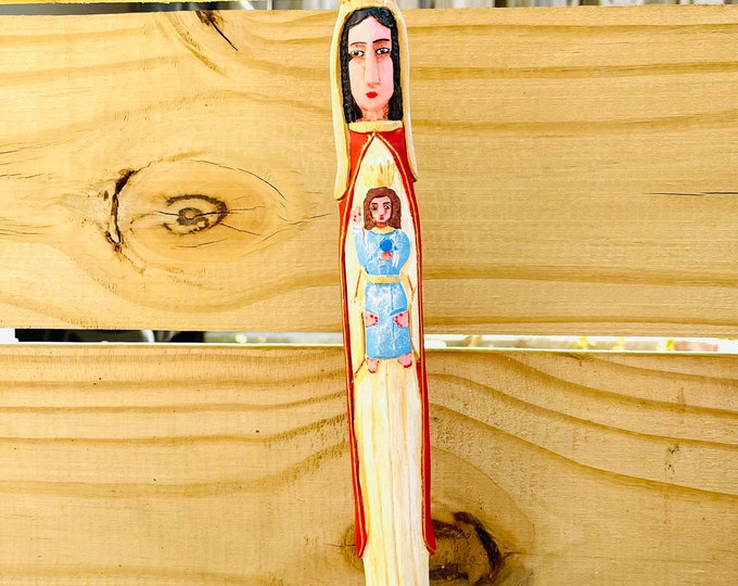 Our Lady of Coromoto - Nuestra Señora de Coromoto Handmade and paint by Venezuelan artist. 14 Inches aprox